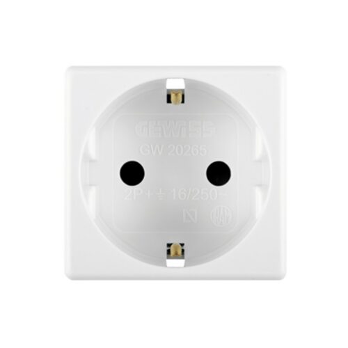Priza schuko, simpla, Gewiss System, GW20265, incastrata, modulara – 2, contact de protectie, alba
