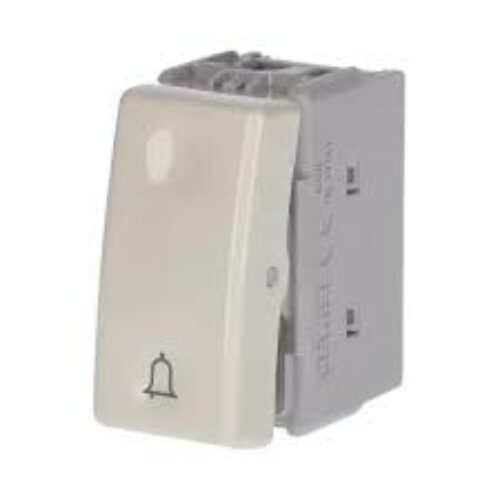 Buton, cu revenire, Alb, cu simbol clopot, 1 modul, 1P, Gewiss System, GW20512