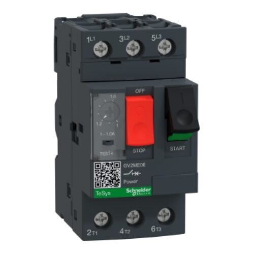 Motor circuit breaker, TeSys deca, 3P, 1-1.6 A, thermal magnetic, screw clamp terminals