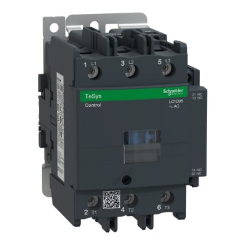 Contactor, TeSys Deca, 3P(3NO), AC-3/AC-3e, <=440V, 95A, 24V AC 50/60Hz coil, screw clamp terminals    LC1D95B7