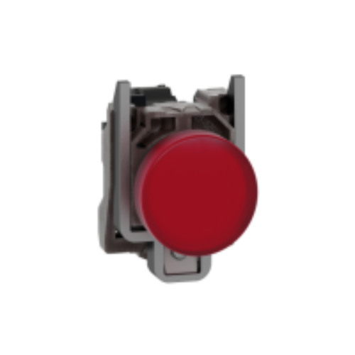 Lampa pilot, complet rosie, Ø22, lentile netede, cu LED, integral, 24V, XB4BVB4