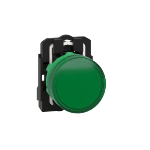 Lampa pilot complet verde Ø22 lentile netede cu LED integral 230, 240V